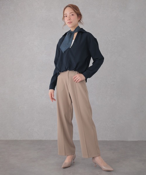 Lace Ladies（レースレディース）の「スキッパーネック ドット ボウタイ付き ドッキング トップス（シャツ/ブラウス・レディース・ホワイト/ネイビー・FREE）」の12枚目の写真