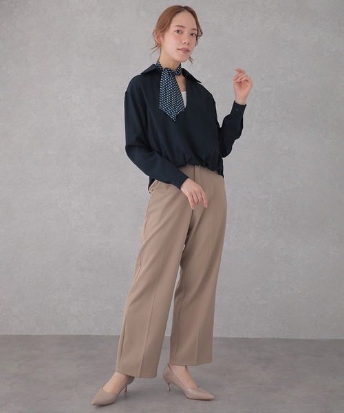 Lace Ladies（レースレディース）の「スキッパーネック ドット ボウタイ付き ドッキング トップス（シャツ/ブラウス・レディース・ホワイト/ネイビー・FREE）」の14枚目の写真