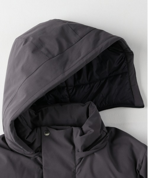 CAMP7(キャンプセブン)の「【CAMP7】ダウンミックス防風ジャケット (耐久撥水 / 防寒 / 軽量 / フード着脱 / レギュラーフィット / アウトドア / タウンユース)(ダウンジャケット/コート・メンズ・グレー/ブラック・L/XL/S/M)」の7枚目の写真