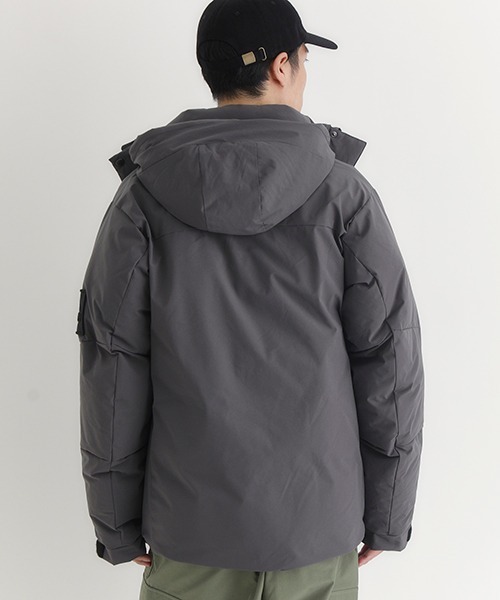 CAMP7(キャンプセブン)の「【CAMP7】ダウンミックス防風ジャケット (耐久撥水 / 防寒 / 軽量 / フード着脱 / レギュラーフィット / アウトドア / タウンユース)(ダウンジャケット/コート・メンズ・グレー/ブラック・L/XL/S/M)」の21枚目の写真
