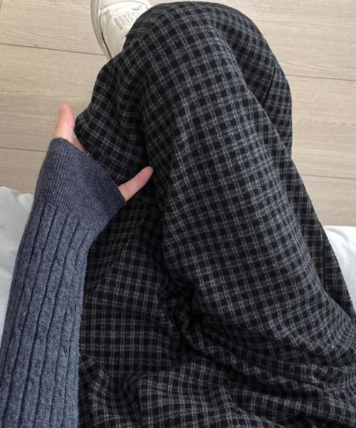 maison de LATIR(メゾンドラティール)の「楽ちんチェックフルレングス夏服ワイドイージーパンツ(その他パンツ・レディース・ブラック/ブラウン/グレー・FREE)」の10枚目の写真