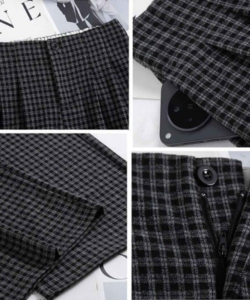 maison de LATIR(メゾンドラティール)の「楽ちんチェックフルレングス夏服ワイドイージーパンツ(その他パンツ・レディース・ブラック/ブラウン/グレー・FREE)」の7枚目の写真
