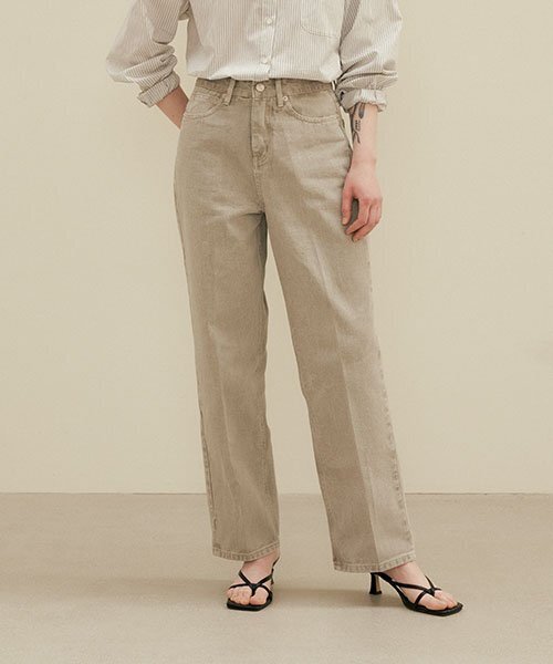 LINGSEOUL(リングソウル)の「essential dyeing denim pants-grey(デニムパンツ・レディース・その他・LARGE/SMALL/MEDIUM)」の1枚目の写真