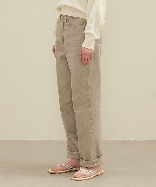 LINGSEOUL(リングソウル)の「essential dyeing denim pants-grey(デニムパンツ・レディース・その他・LARGE/SMALL/MEDIUM)」の2枚目の写真