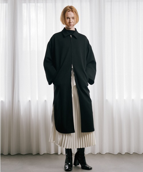 Muel Chic(ミュエルシック)の「Nauru long coat ナウルロングコート(その他アウター・レディース・オフホワイト/ブラック/ブラウン・FREE)」の3枚目の写真