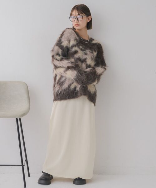 RETRO GIRL（レトロガール）の「ニュアンス柄起毛NT（ニット/セーター・レディース・ブルー/イエロー/ブラウン・FREE）」の6枚目の写真