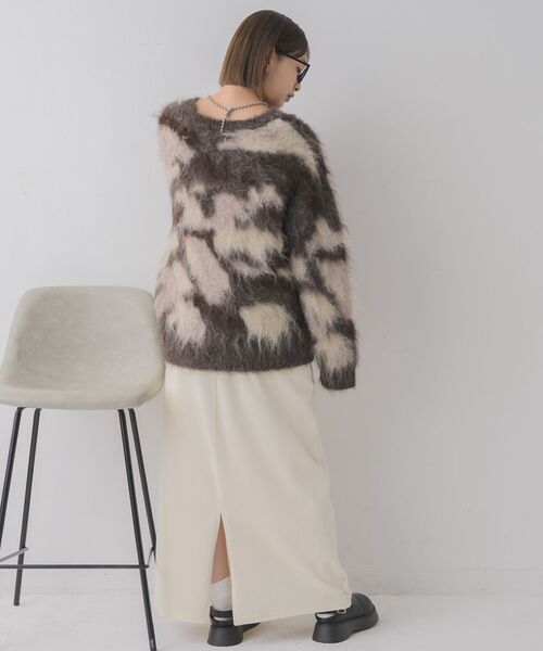 RETRO GIRL（レトロガール）の「ニュアンス柄起毛NT（ニット/セーター・レディース・ブルー/イエロー/ブラウン・FREE）」の8枚目の写真