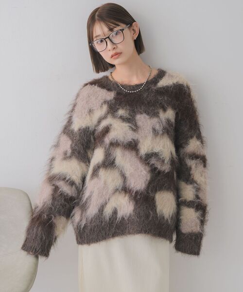 RETRO GIRL（レトロガール）の「ニュアンス柄起毛NT（ニット/セーター・レディース・ブルー/イエロー/ブラウン・FREE）」の10枚目の写真