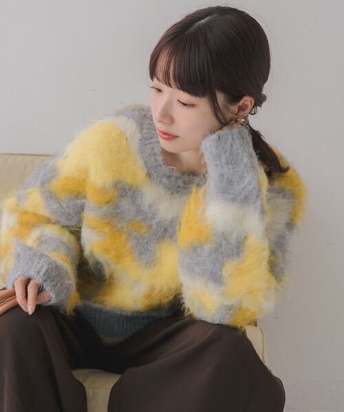RETRO GIRL（レトロガール）の「ニュアンス柄起毛NT（ニット/セーター・レディース・ブルー/イエロー/ブラウン・FREE）」の15枚目の写真
