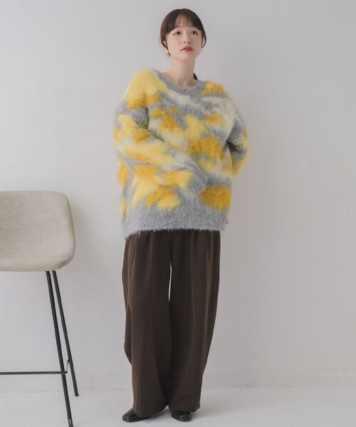 RETRO GIRL（レトロガール）の「ニュアンス柄起毛NT（ニット/セーター・レディース・ブルー/イエロー/ブラウン・FREE）」の17枚目の写真