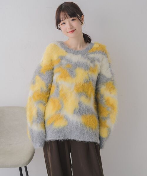 RETRO GIRL（レトロガール）の「ニュアンス柄起毛NT（ニット/セーター・レディース・ブルー/イエロー/ブラウン・FREE）」の21枚目の写真