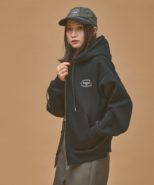 Kappa（カッパ）の「≪Kappa×and ST ウェルネスクラブ≫フロントジップパーカー (ユニセックス)（スウェット・レディース・ブラック/ネイビー/ホワイト・LARGE/MEDIUM/SMALL）」の16枚目の写真