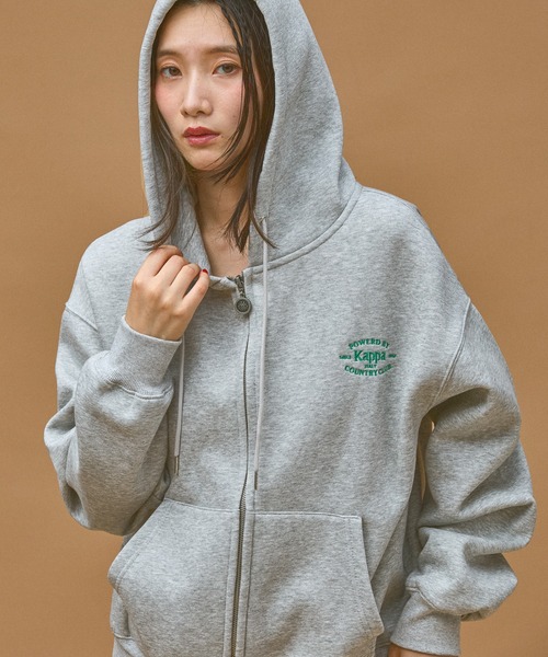 Kappa（カッパ）の「≪Kappa×and ST ウェルネスクラブ≫フロントジップパーカー (ユニセックス)（スウェット・レディース・ブラック/ネイビー/ホワイト・LARGE/MEDIUM/SMALL）」の6枚目の写真