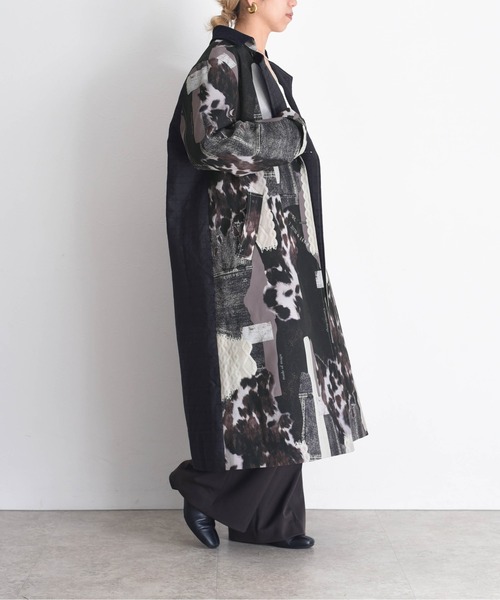 Eimee Law（エイミーロウ）の「カウ柄デニムコラージュptトレンチコート（トレンチコート・レディース・カーキ/グレー・FREE）」の15枚目の写真