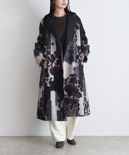 カウ柄デニムコラージュptトレンチコート（トレンチコート）｜Eimee