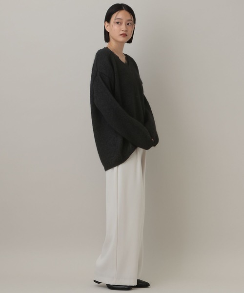 A part by（アパートバイ）の「モヘヤレースVネックニットプルオーバー（ニット/セーター・レディース・ライトグレー/ブラック/グレー系その他3・FREE）」の6枚目の写真