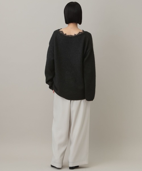 A part by（アパートバイ）の「モヘヤレースVネックニットプルオーバー（ニット/セーター・レディース・ライトグレー/ブラック/グレー系その他3・FREE）」の8枚目の写真
