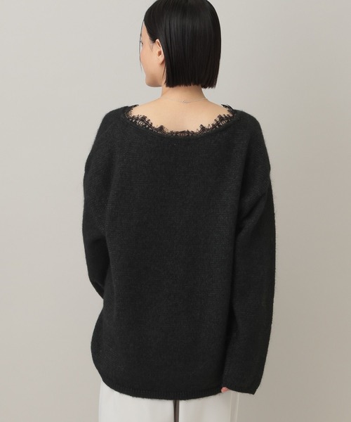 A part by（アパートバイ）の「モヘヤレースVネックニットプルオーバー（ニット/セーター・レディース・ライトグレー/ブラック/グレー系その他3・FREE）」の11枚目の写真