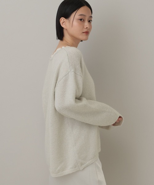 A part by（アパートバイ）の「モヘヤレースVネックニットプルオーバー（ニット/セーター・レディース・ライトグレー/ブラック/グレー系その他3・FREE）」の17枚目の写真