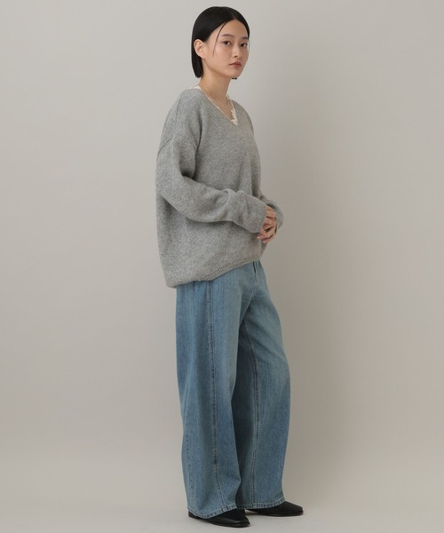 A part by（アパートバイ）の「モヘヤレースVネックニットプルオーバー（ニット/セーター・レディース・ライトグレー/ブラック/グレー系その他3・FREE）」の22枚目の写真