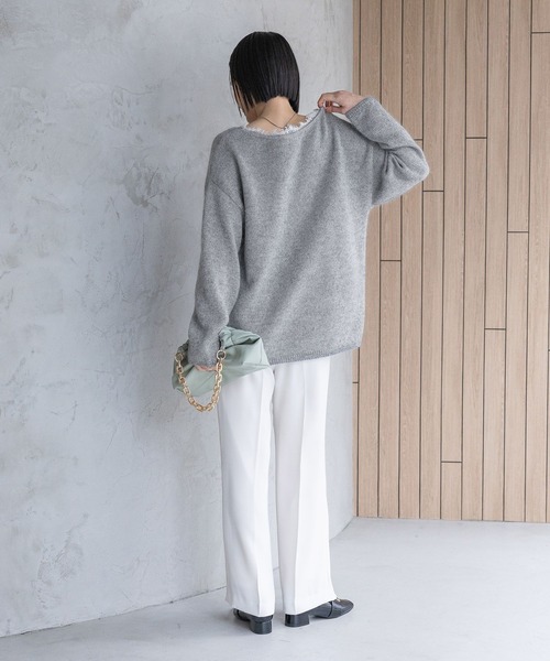 セール】モヘヤレースVネックニットプルオーバー（ニット/セーター