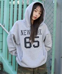 WEGO/裏起毛グラフィックビッグプルパーカー