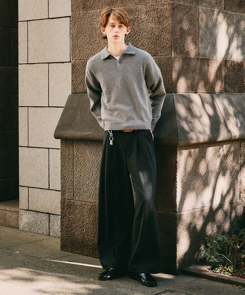 Regen Glanz（レーゲングランツ）の「sweat like simple polo knit / スウェットライクシンプルポロニット（ニット/セーター・メンズ・ブラウン系その他/グレー/ワインレッド・MEDIUM/SMALL/LARGE）」の10枚目の写真