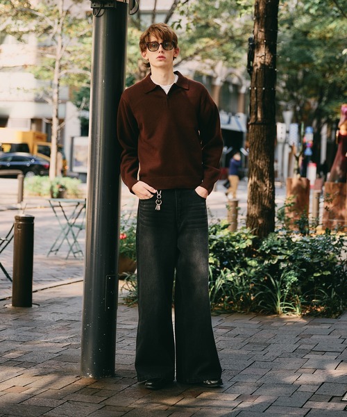 Regen Glanz（レーゲングランツ）の「sweat like simple polo knit / スウェットライクシンプルポロニット（ニット/セーター・メンズ・ブラウン系その他/グレー/ワインレッド・MEDIUM/SMALL/LARGE）」の13枚目の写真