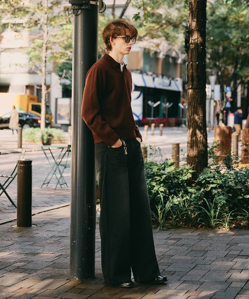 Regen Glanz（レーゲングランツ）の「sweat like simple polo knit / スウェットライクシンプルポロニット（ニット/セーター・メンズ・ブラウン系その他/グレー/ワインレッド・MEDIUM/SMALL/LARGE）」の14枚目の写真