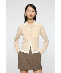 DOUBLE LAYERED ニットシャツ