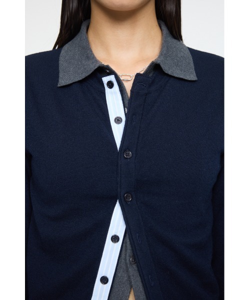 moussy DOUBLE LAYERED ニットシャツ 即日配送可能 DOUBLE LAYERED ニットシャツ（ニット/セーター）｜MOUSSY（マウジー