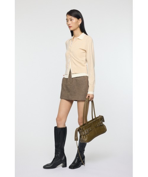 MOUSSY マウジー　DOUBLE LAYERED ニットシャツ DOUBLE LAYERED ニットシャツ（ニット/セーター）｜MOUSSY（マウジー