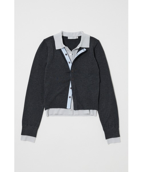 DOUBLE LAYERED ニットシャツ(ニット/セーター)|MOUSSY(マウジー DOUBLE LAYERED ニットシャツ(ニット/セーター)|MOUSSY(マウジー