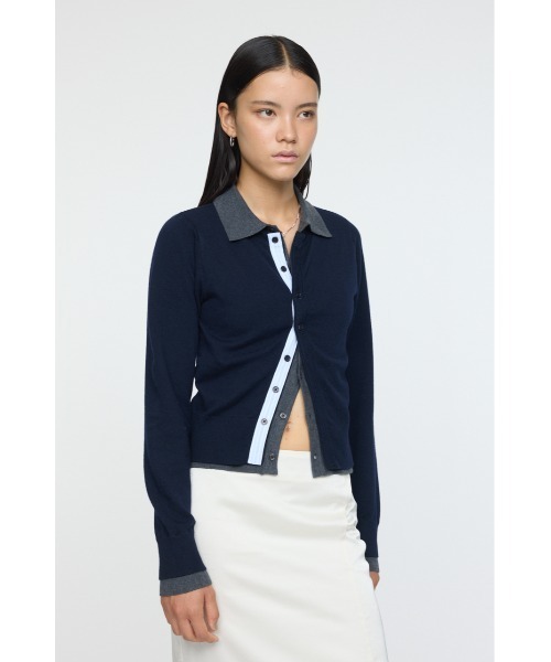 【MOUSSY】 DOUBLE LAYERED ニットシャツ DOUBLE LAYERED ニットシャツ（ニット/セーター）｜MOUSSY（マウジー