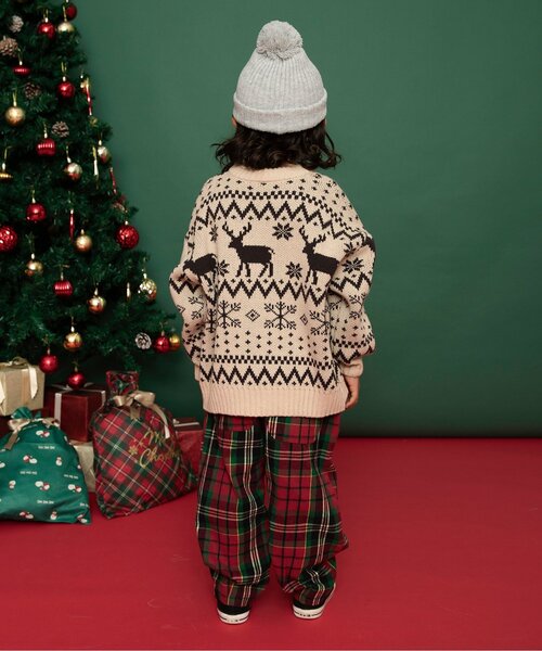 BREEZE（ブリーズ）の「【洗える/リンク】総柄バリエーションニット_ジュニア対応（ニット/セーター・キッズ・キナリ/ミント/ネイビー/キャメル/ブラック・90/100/120/140）」の14枚目の写真