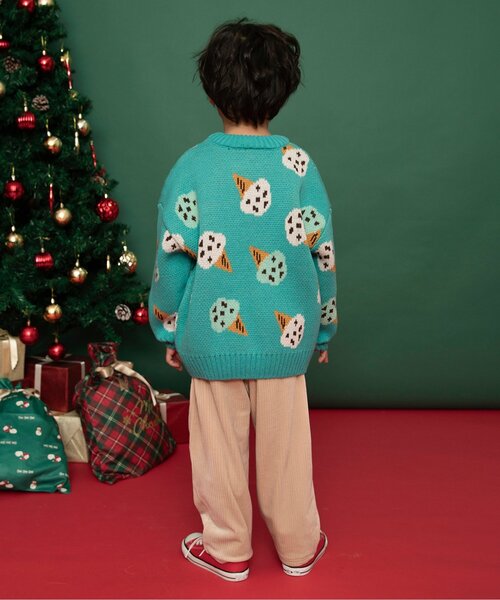 BREEZE（ブリーズ）の「【洗える/リンク】総柄バリエーションニット_ジュニア対応（ニット/セーター・キッズ・キナリ/ミント/ネイビー/キャメル/ブラック・90/100/120/140）」の18枚目の写真