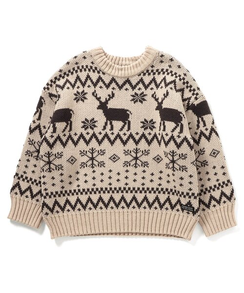 BREEZE（ブリーズ）の「【洗える/リンク】総柄バリエーションニット_ジュニア対応（ニット/セーター・キッズ・キナリ/ミント/ネイビー/キャメル/ブラック・90/100/120/140）」の12枚目の写真