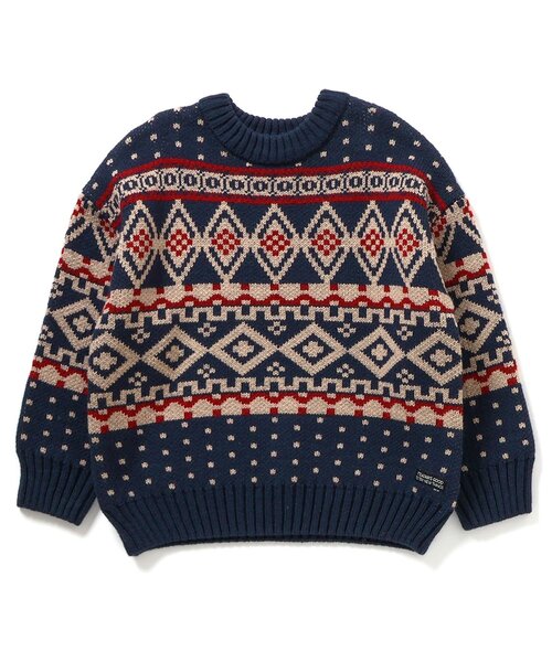 BREEZE（ブリーズ）の「【洗える/リンク】総柄バリエーションニット_ジュニア対応（ニット/セーター・キッズ・キナリ/ミント/ネイビー/キャメル/ブラック・90/100/120/140）」の19枚目の写真