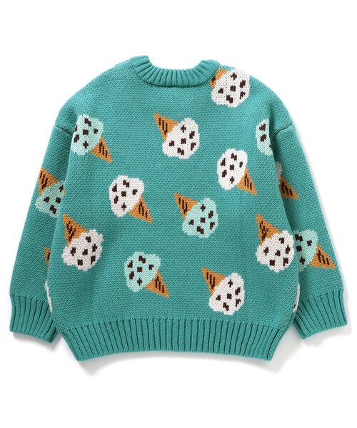 BREEZE（ブリーズ）の「【洗える/リンク】総柄バリエーションニット_ジュニア対応（ニット/セーター・キッズ・キナリ/ミント/ネイビー/キャメル/ブラック・90/100/120/140）」の16枚目の写真