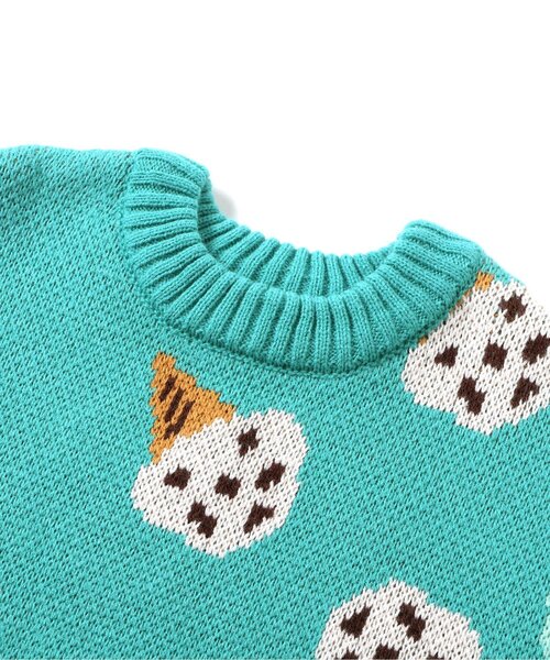 BREEZE（ブリーズ）の「【洗える/リンク】総柄バリエーションニット_ジュニア対応（ニット/セーター・キッズ・キナリ/ミント/ネイビー/キャメル/ブラック・90/100/120/140）」の7枚目の写真