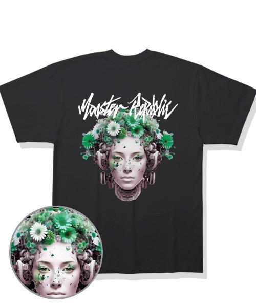 MONSTER REPUBLIC(モンスターリパブリック)の「サイバーフラワーミックスグリーンTシャツブラック(Tシャツ/カットソー・レディース・その他・MEDIUM/SMALL/X-LARGE/LARGE)」の2枚目の写真