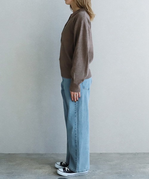 reca（レカ）の「襟付き金ボタンニット（ニット/セーター・レディース・グレー/ブラック/ブラウン・M）」の5枚目の写真