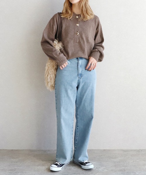 reca（レカ）の「襟付き金ボタンニット（ニット/セーター・レディース・グレー/ブラック/ブラウン・M）」の15枚目の写真