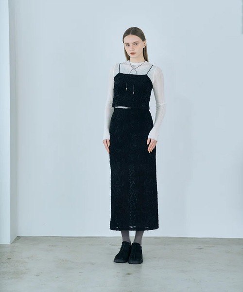 merrylatte(メリーラテ)の「cord velour skirt(スカート・レディース・ブラック・FREE)」の10枚目の写真