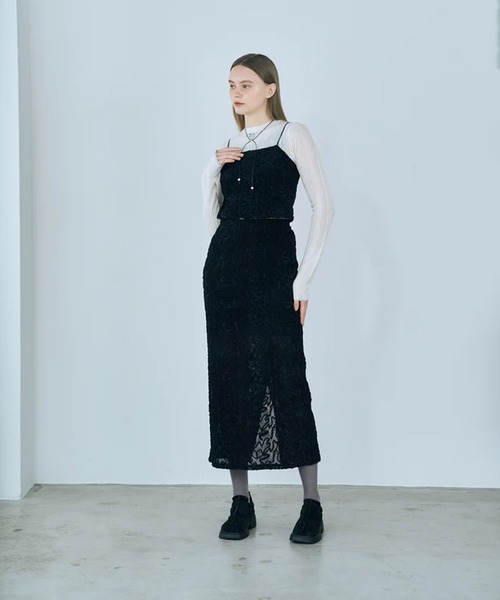 merrylatte(メリーラテ)の「cord velour skirt(スカート・レディース・ブラック・FREE)」の8枚目の写真