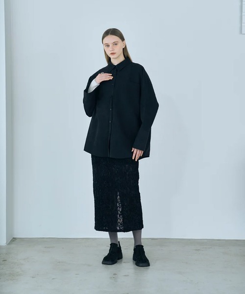 merrylatte(メリーラテ)の「cord velour skirt(スカート・レディース・ブラック・FREE)」の3枚目の写真