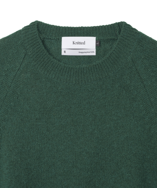 KNITTED(ニッティド)の「シェギドック ウール100% ラウンドニット ダークグリーン(ニット/セーター・レディース・その他・MEDIUM/LARGE/X-LARGE)」の2枚目の写真