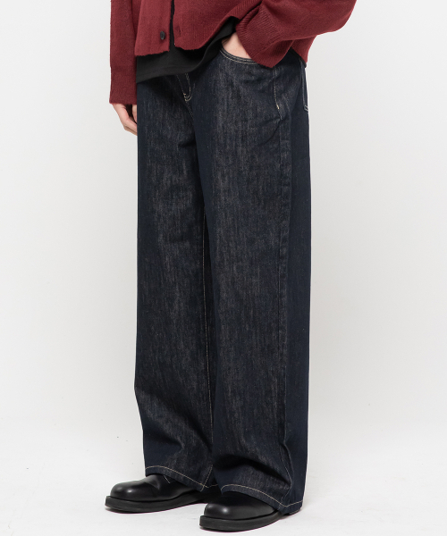 CHAMBROS（チャンブロス）の「ノンフェイドベーシックセミワイドコットンデニムパンツ[ブラック]（その他パンツ・メンズ・その他・LARGE/MEDIUM/X-LARGE）」の4枚目の写真