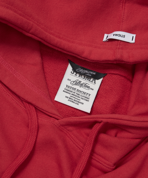 STIGMA(スティグマ)の「PAINT HOODIE RED(パーカー・メンズ・その他・MEDIUM/LARGE/X-LARGE)」の3枚目の写真