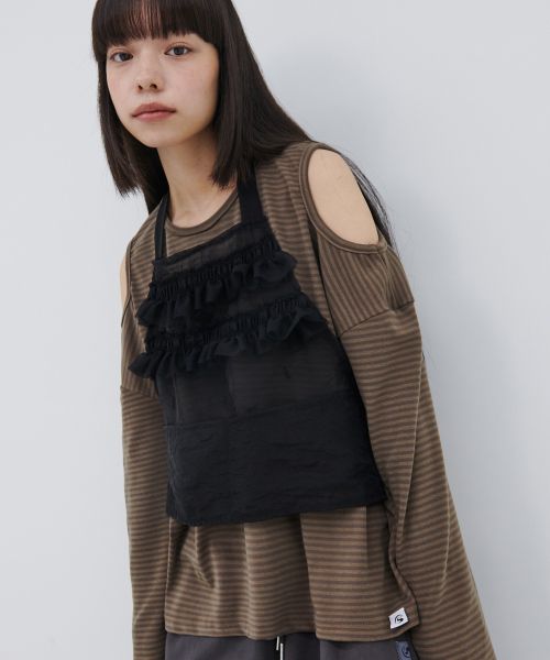PIECEMAKER(ピースメーカー)の「TS 3WAY SHEER APRON (BLACK)(ワンピース・レディース・その他・FREE)」の2枚目の写真
